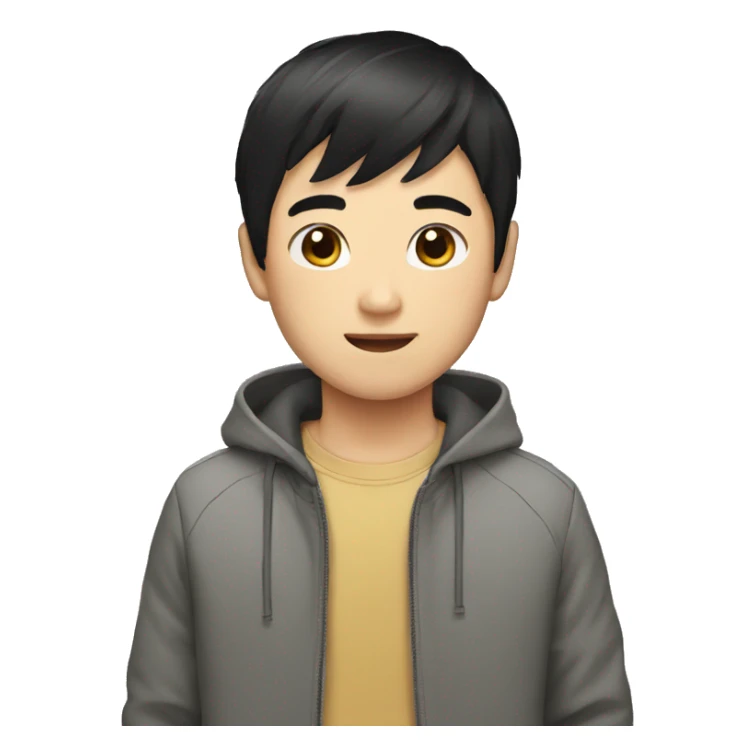 boy emoji black hair asian sticker
