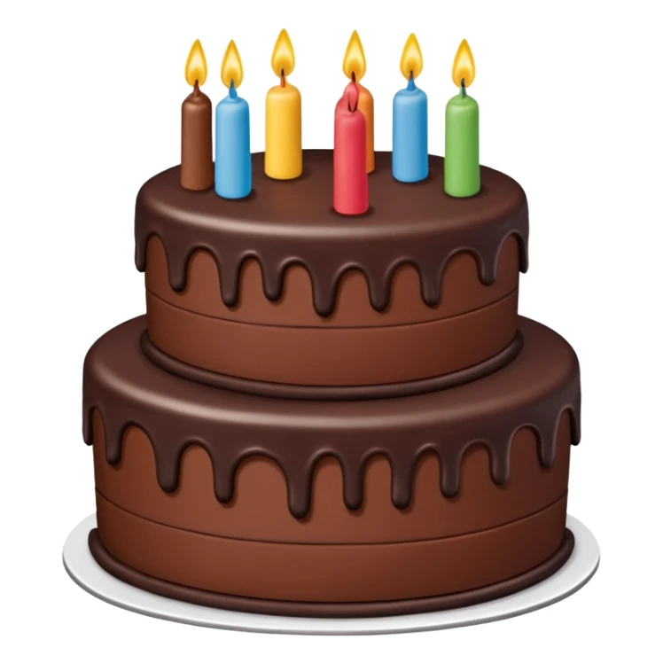 a big three-tiered chocolate birthday cake without candle sticker