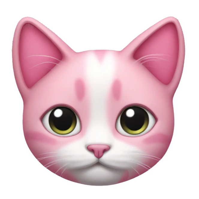 Pink cat with heart eyes  sticker