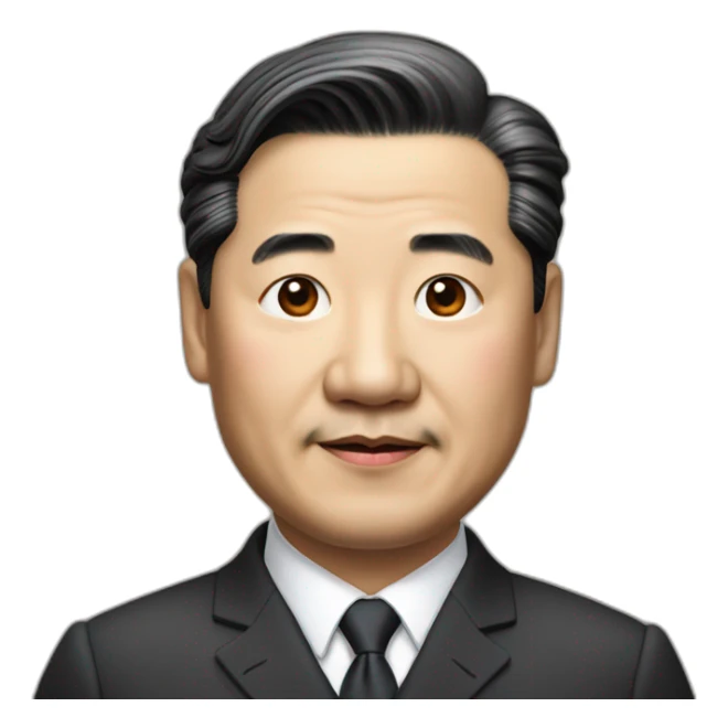 xijinping, asian middle age in suit with a little Crooked neck sticker