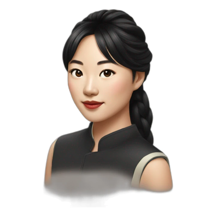 Greta Lee actor asian portrait black hair sticker