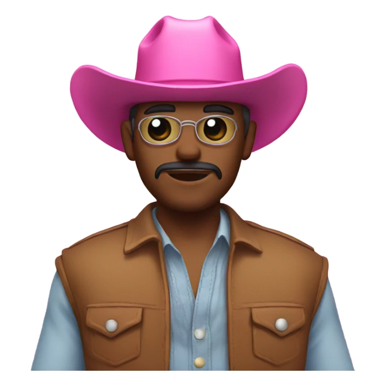 Cowboy wearing an eyepatch and a pink cowboy hat sticker