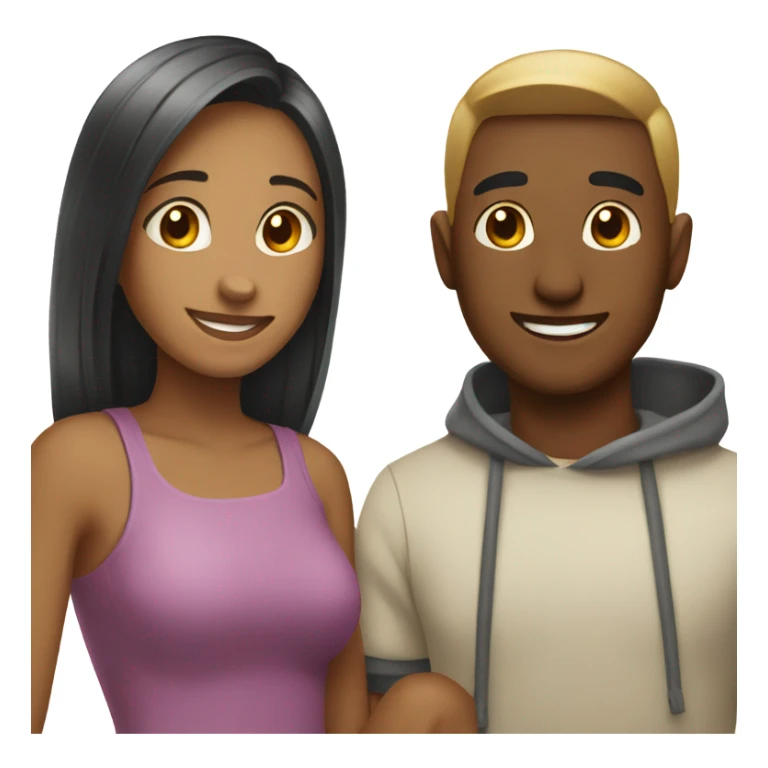 Girl boy couple smiling together sticker