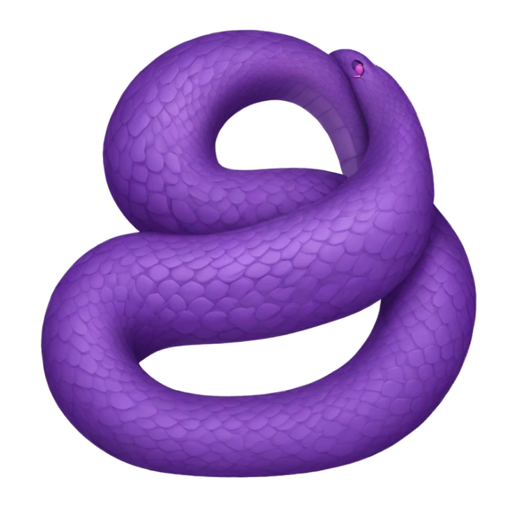 A purple snake sleeping peacefully, curled up and relaxed. sticker