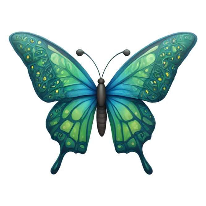 Blue and green butterfly  sticker