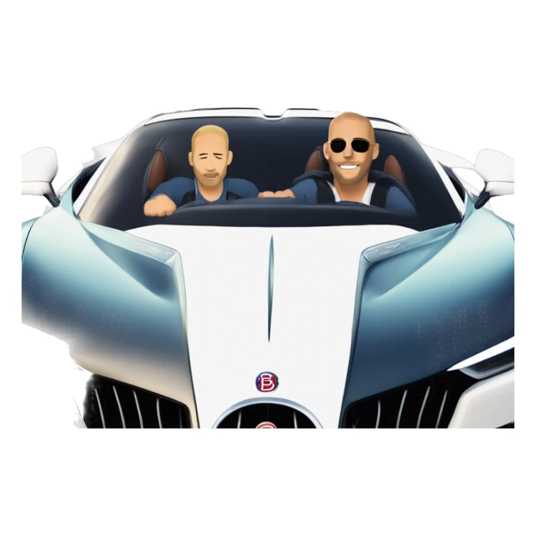 paul walker and vin diesel driving bugatti chiron with ryan gosling sticker