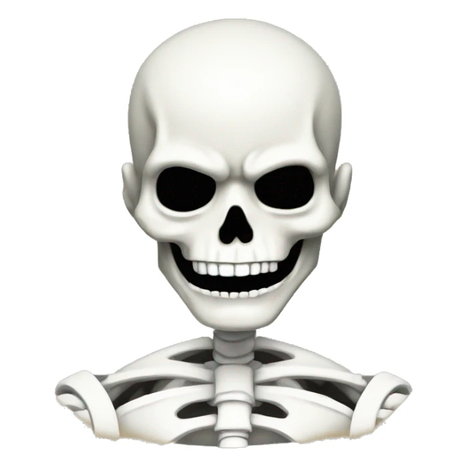 Anime skelton man face saying lol sticker