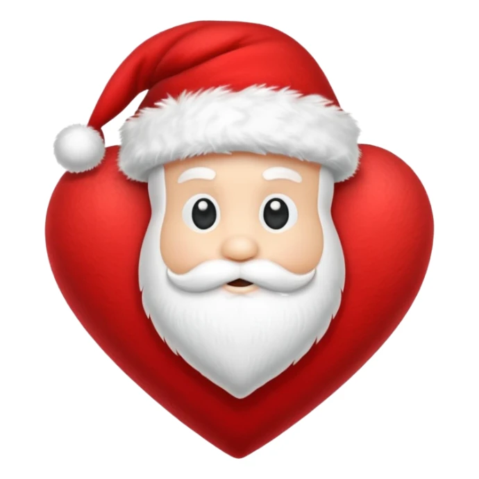 red heart in a santa hat no mustache or face just a red hart with santa hat ontop  sticker
