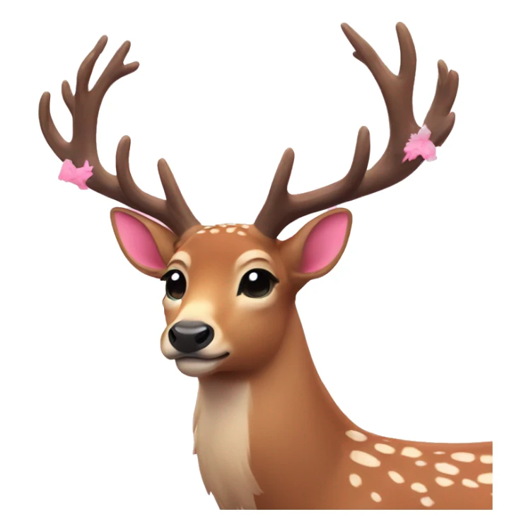 Deer aesthetic with pink pow around neck sticker