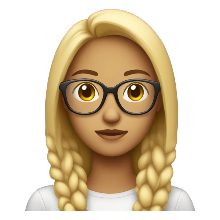 young woman wear the glassed. apple style emoji sticker