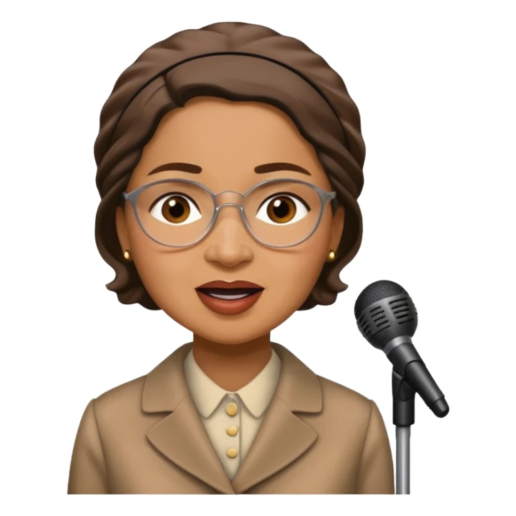 Rosa Parks making a loud announcement sticker