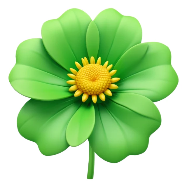generate realistic detailed flower in 3d style green color sticker
