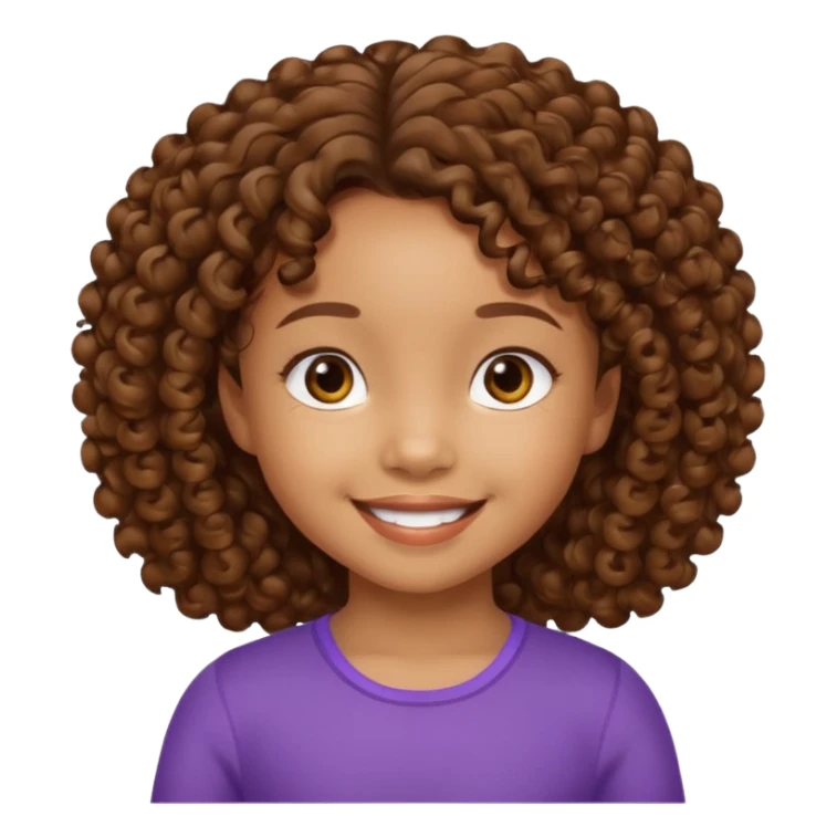 5 year old blasian girl with brown curly hair sticker