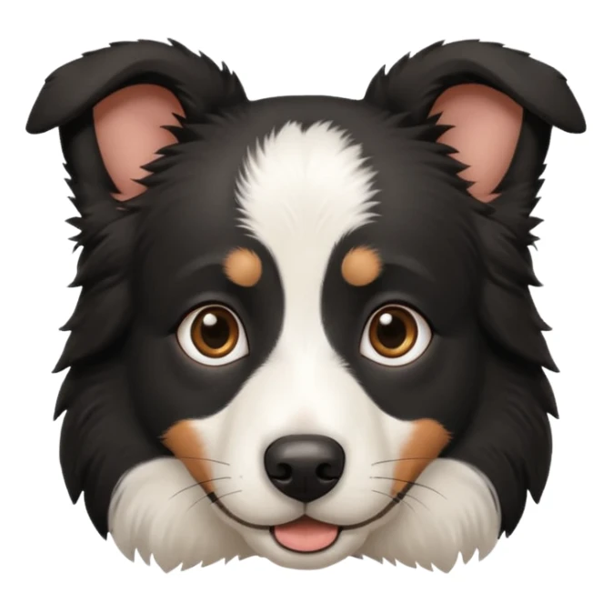 border collie black fur with brown on the eyebrows and neck sticker