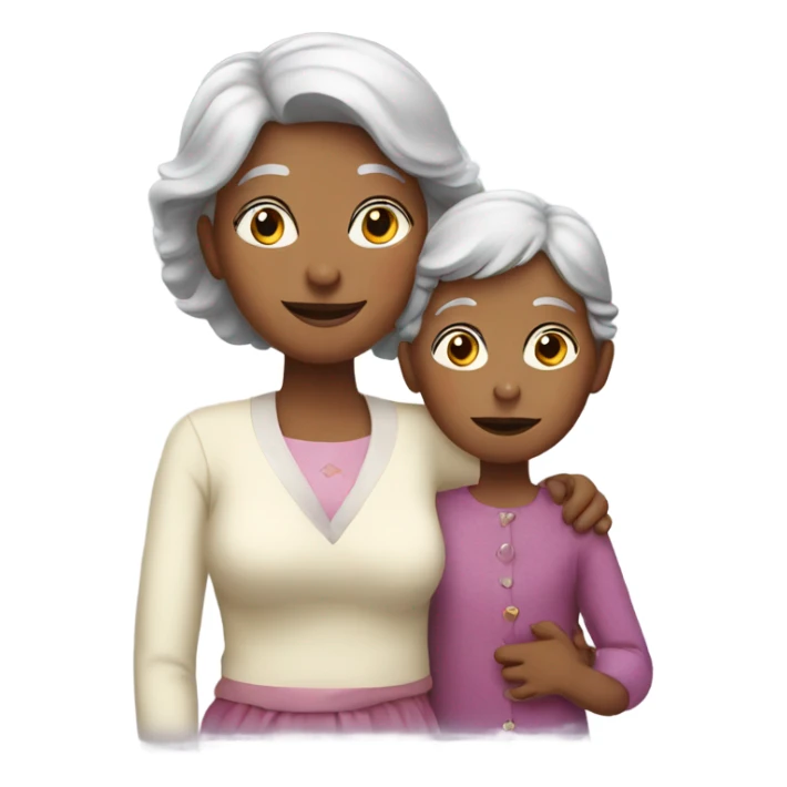 Grandmother with a girl sticker