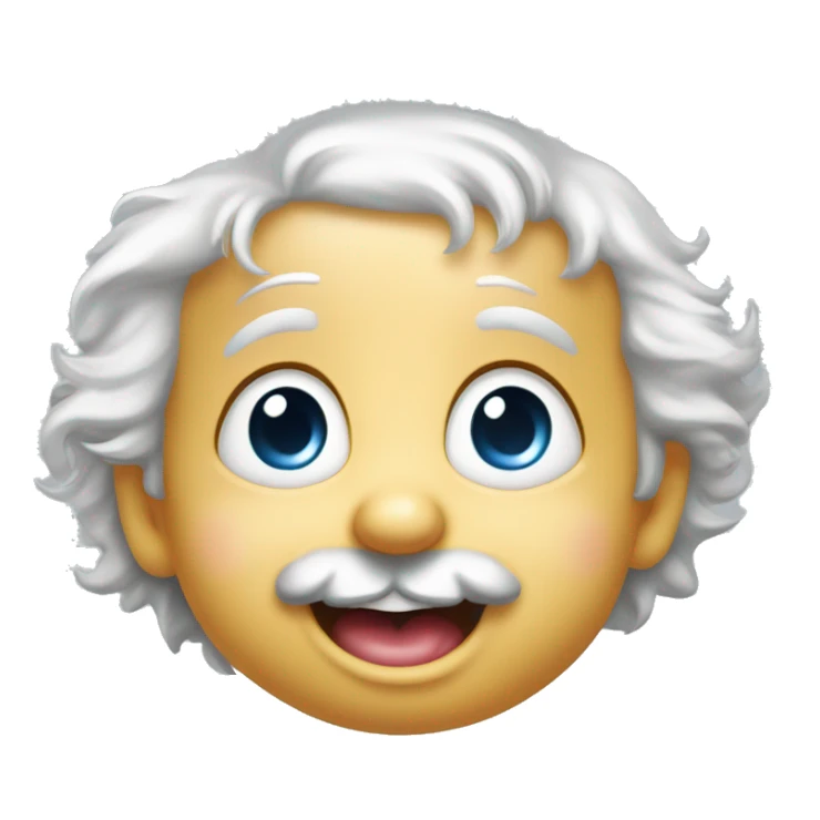 albert einstein happy baby face and with his tongue hanging out silver medal  sticker