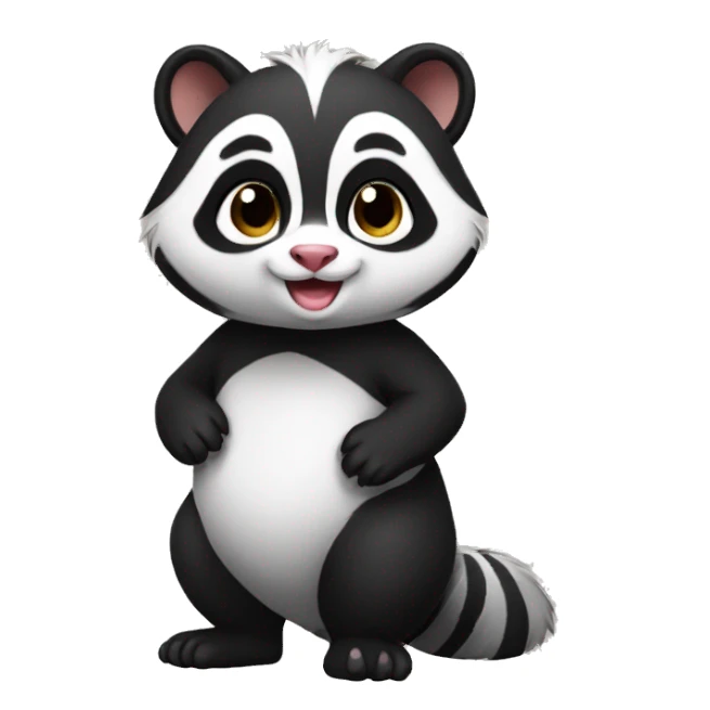Cute skunk-panda-raccoon-ferret-cat-hybrid full body sticker