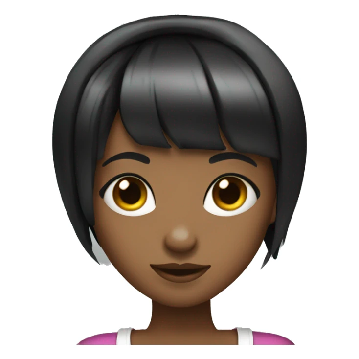 girl dj with short black hair and bangs sticker