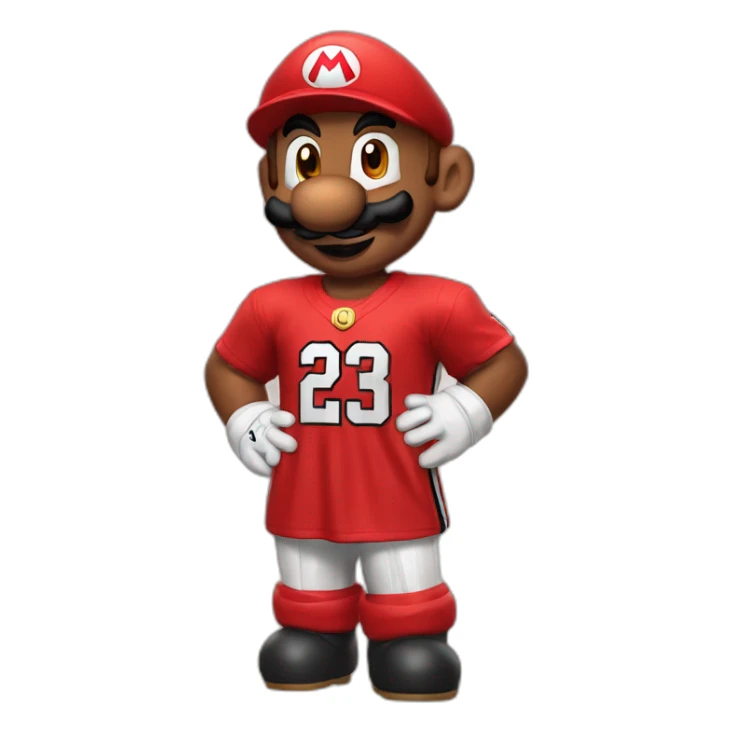 super mario wearing chikago bulls jersey sticker