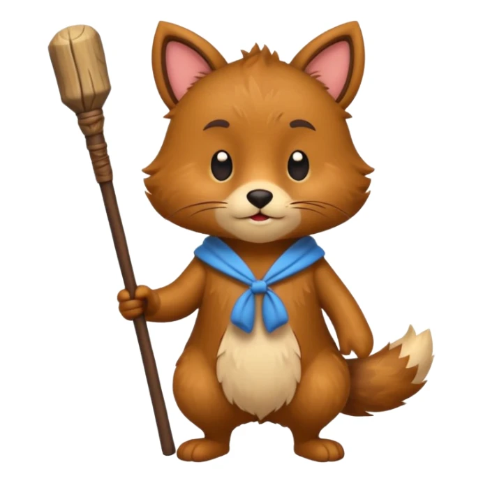 A cartoon animal character teaching with stick sticker