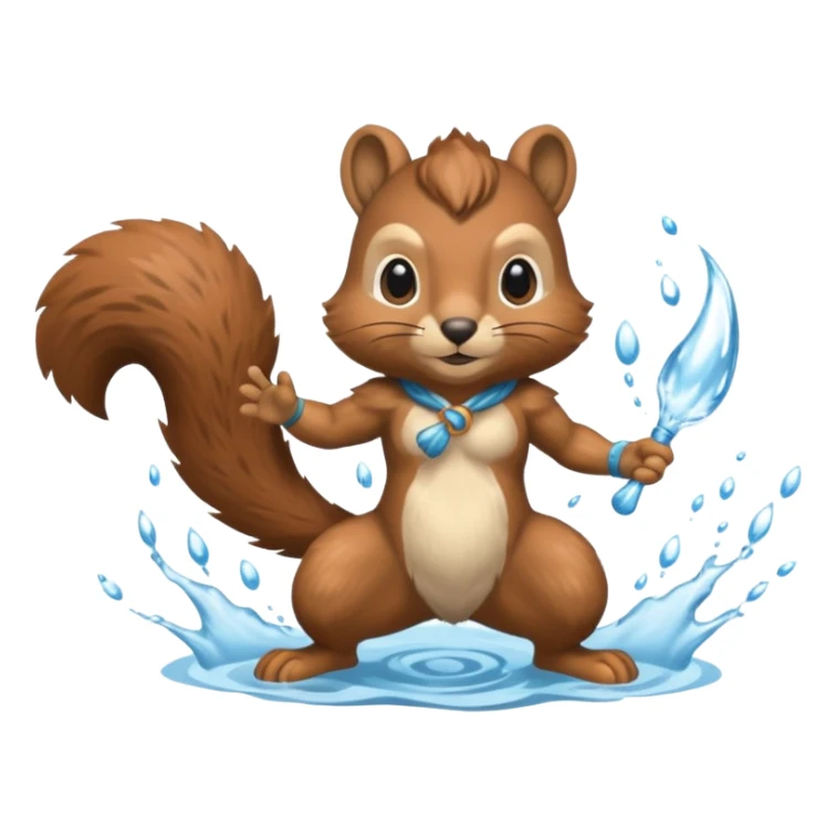 water bending squirrel warrior water in air sticker