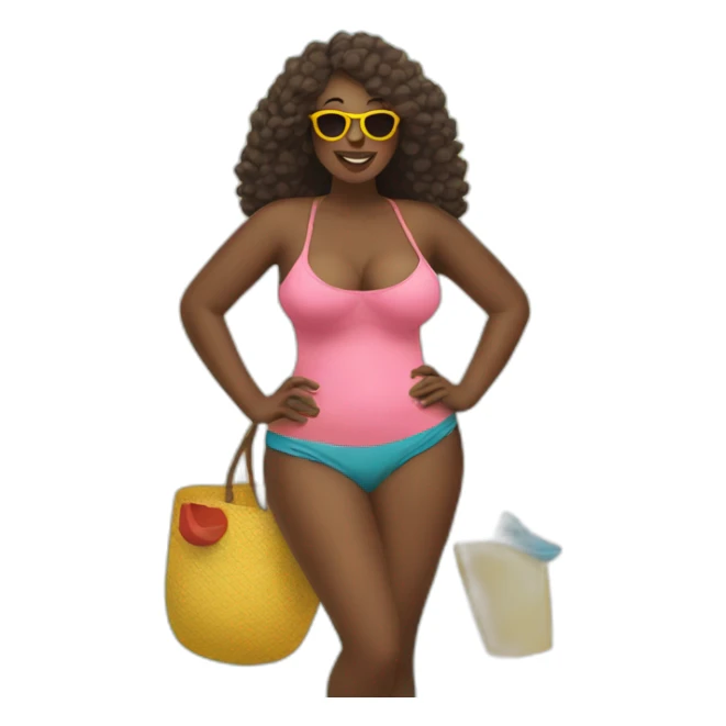 women going to the beach with thick curves sticker