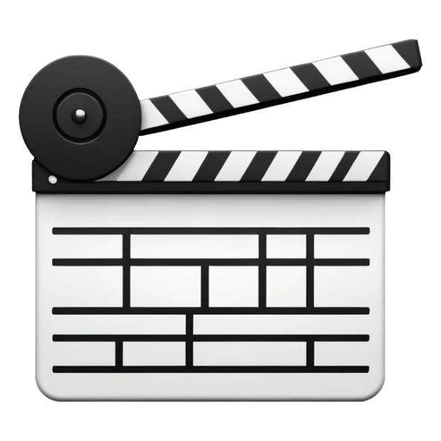 ultra simplified movie clapper, just two rectangles and a line, stripped of all details, pure geometric abstraction sticker