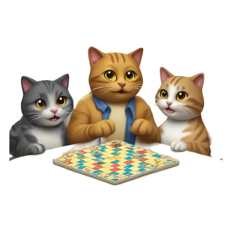 cats playing a board game at a birthday party sticker
