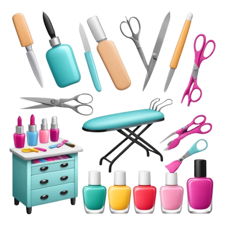Create a cohesive and stylish set of emojis specifically for a professional nail technician.  sticker
