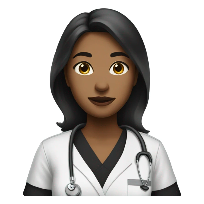 Woman in black scrubs facing to the left sticker