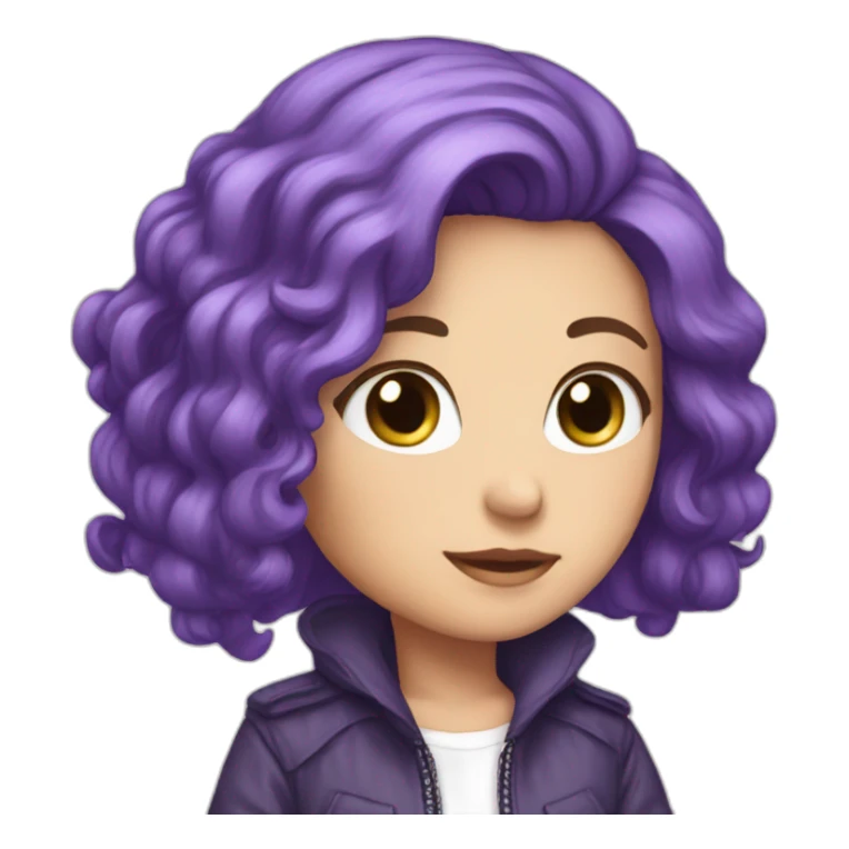 Blue purple hair jacket white girl sticker
