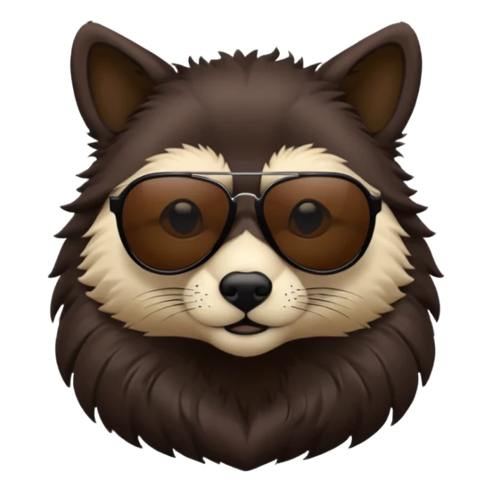 animal head and body wtih black sunglasses  sticker