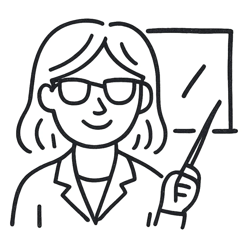 blond female teacher sticker