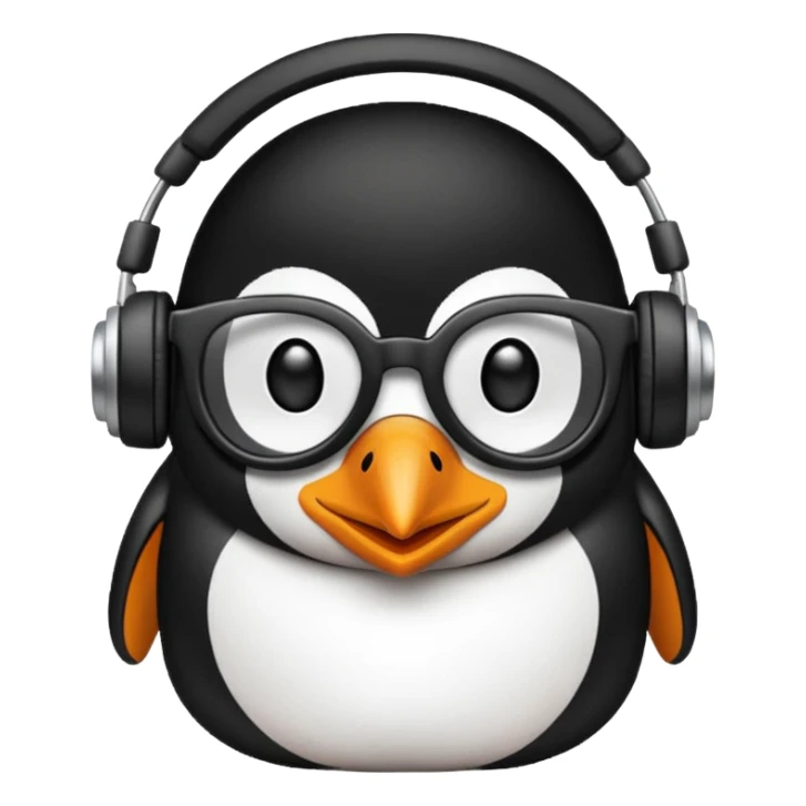 Emoji sobre pingüino gamer sticker