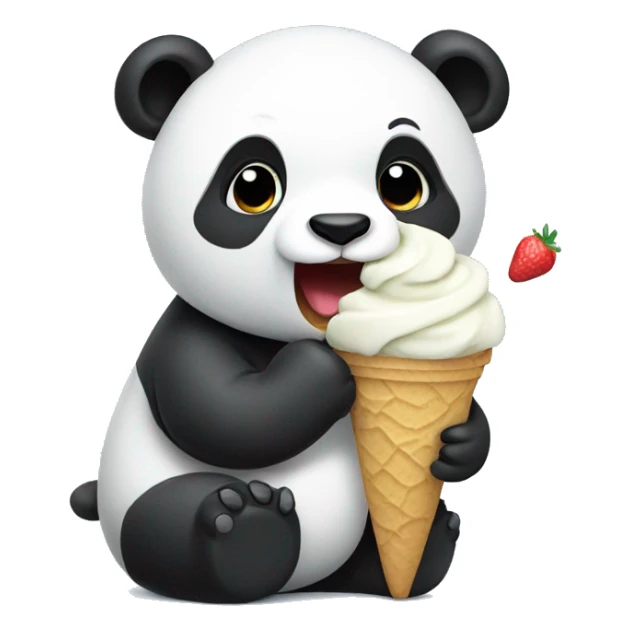 Panda eating ice cream sticker