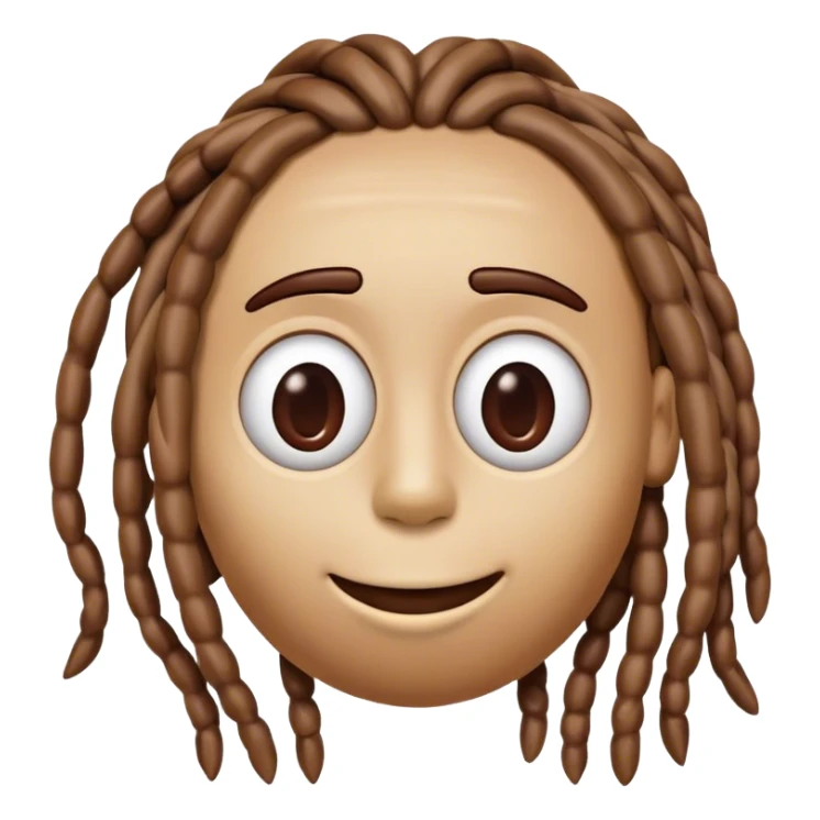 Brown M&M long head and dreads
 sticker