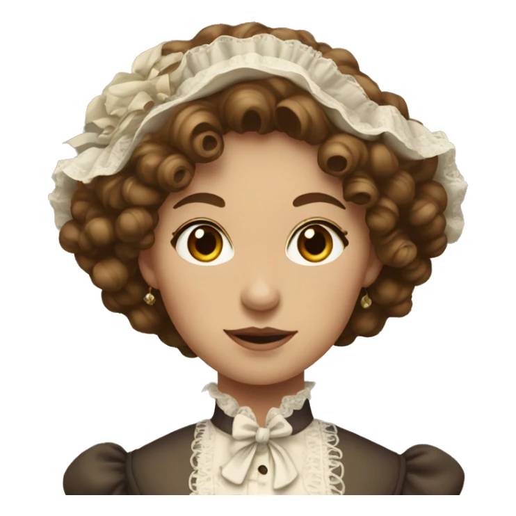 Woman with brown curly hair in Victorian dress sticker