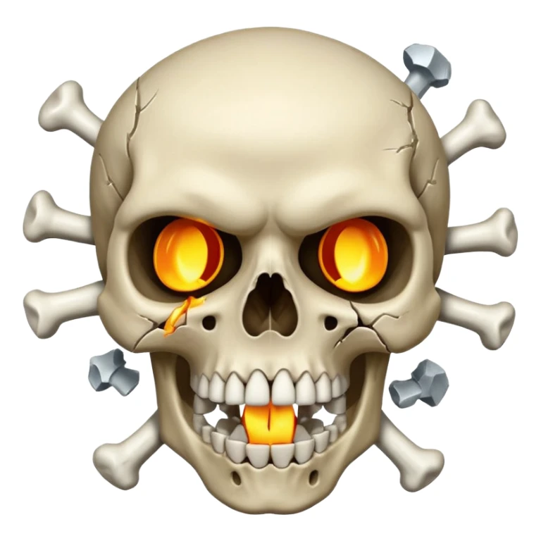 skull looking up with  exagerated open mouth meanwhile the head explote  sticker