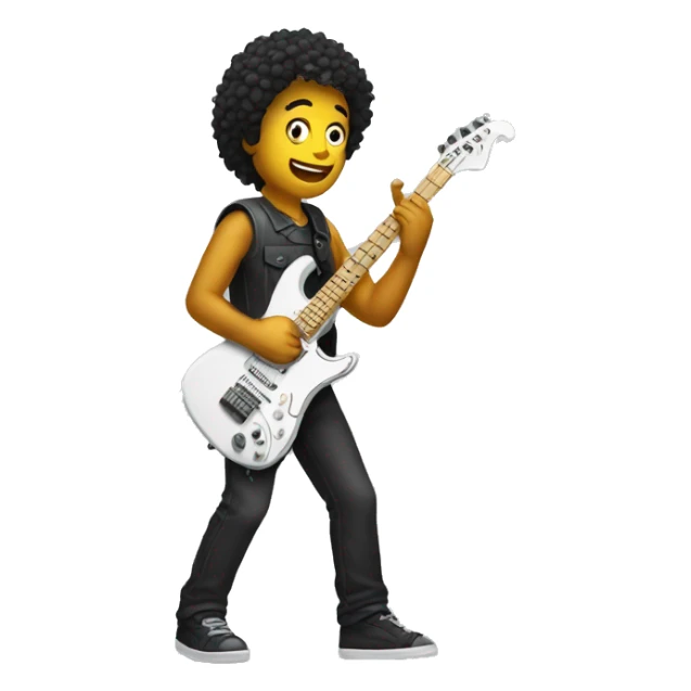 man playing electric guitar like he is playing a lead  sticker