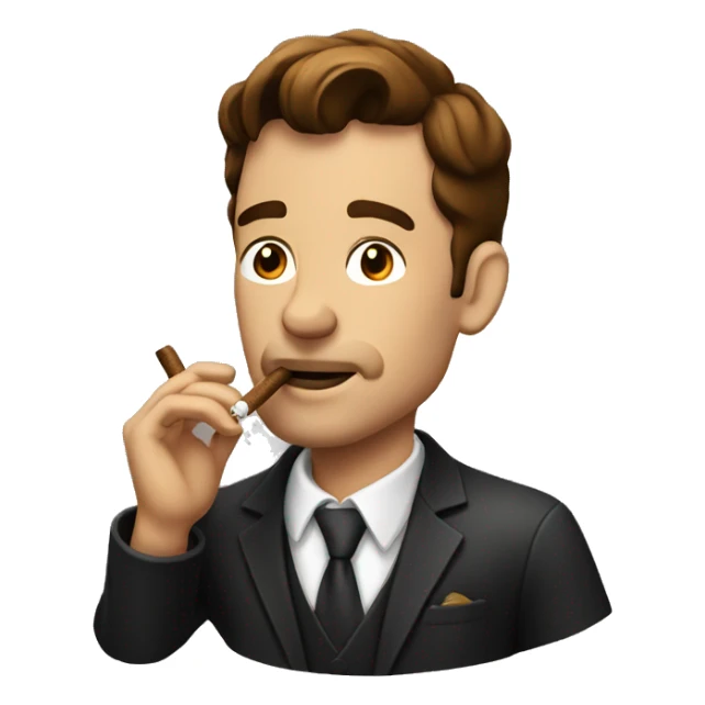 Man with brown hair smoking cigar sticker