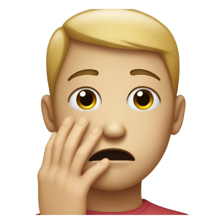 face with hand over whole sad face sticker