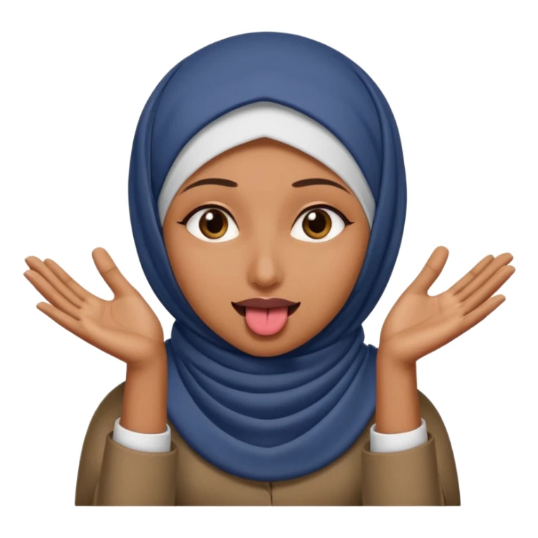 hijabi with tongue out and hands prying out to the side sticker