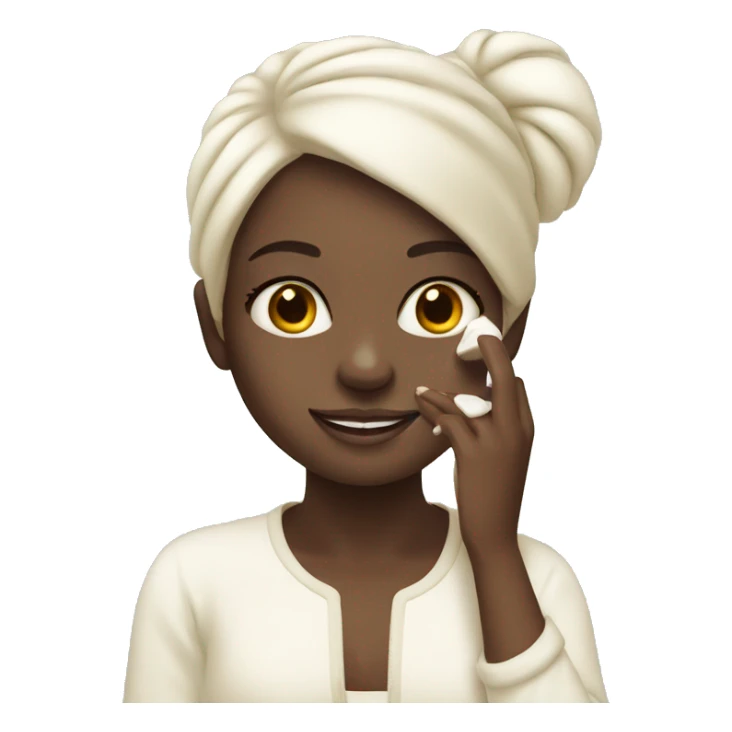 ivory girl applying cream on face sticker