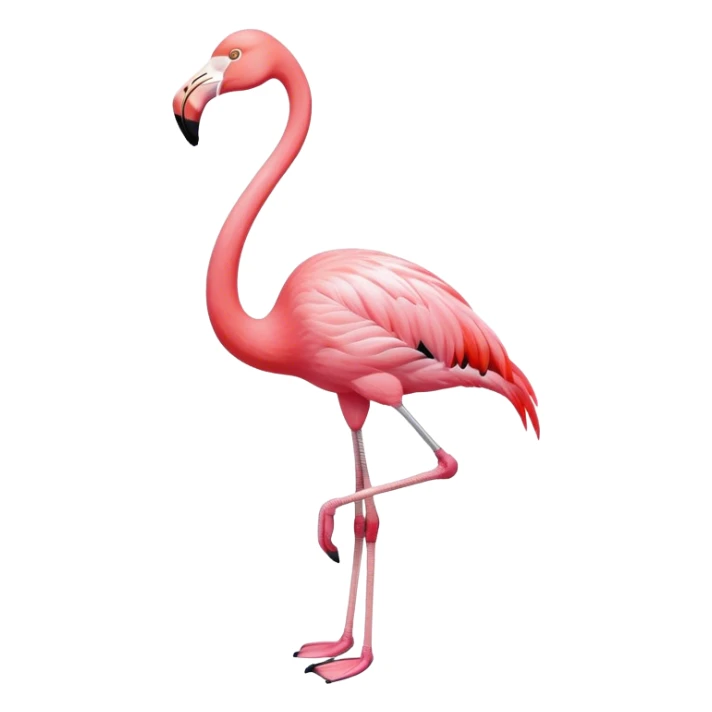 Pink flamingo with one leg up sticker
