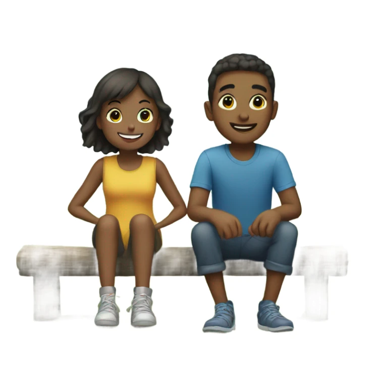 girl and boy enjoying outdoors sticker