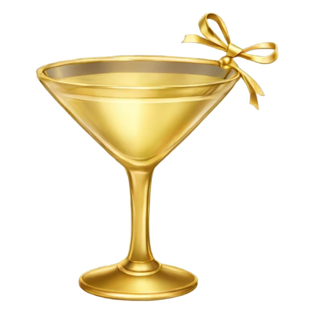 gold rimmed martini glass with tiny gold bows sticker