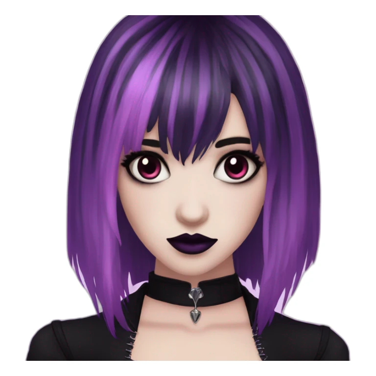 Elissabat-lightpinkskin-with-bangs-long-hair-dark-plumpurple-and-black-vampire-goth-makeup-pinkeyes-romanticgothcloses- sticker