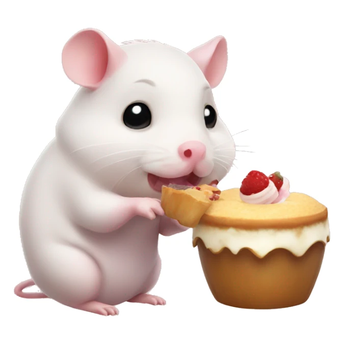Hamster and piglet eating dessert sticker
