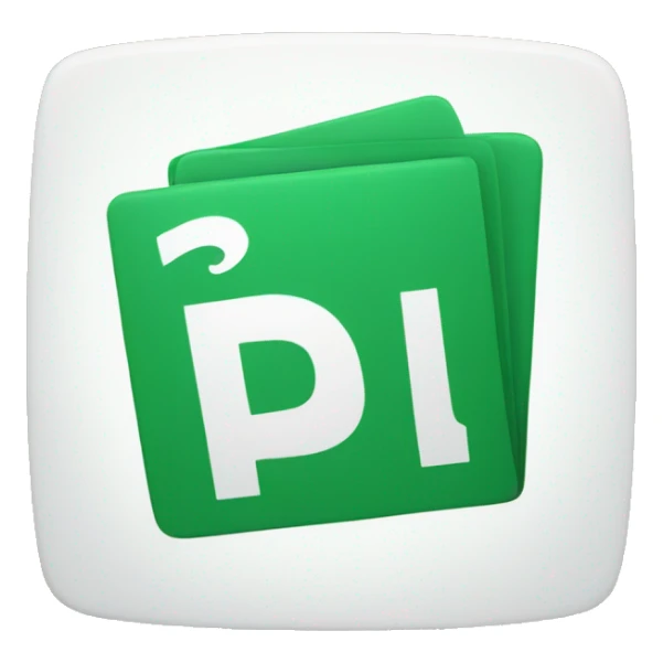 green card with a big letter P in white sticker