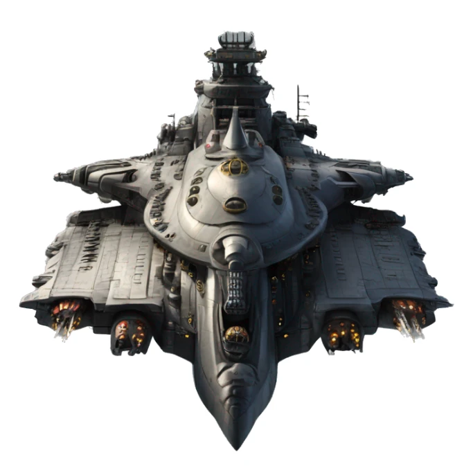 emperor-class battleship, a large gothic-tyled capital spaceship from Warhammer 40k  sticker
